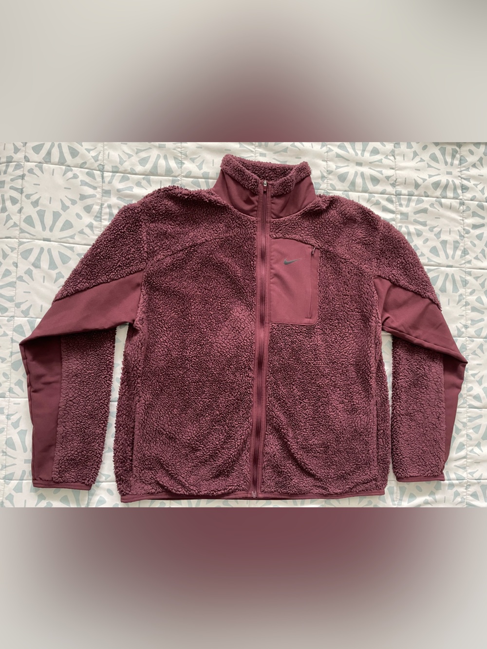 Women’s Nike Maroon Sherpa 1/4-Zip Jacket